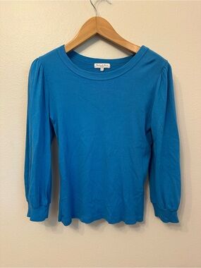 Michael Stars Blue Long Sleeve Crewneck Top 100% cotton
